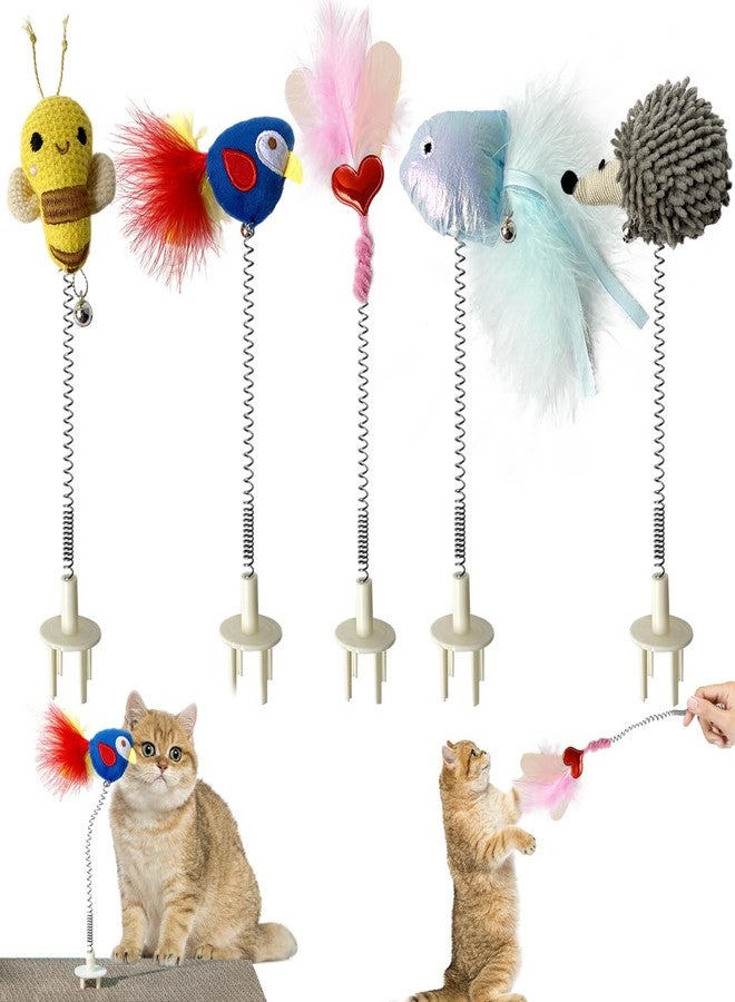 YOOLEETC 5PCS Cat Toys,Cat Wand Toy,Cat Scratcher Toys,Cat Scratcher Plug-ins & Cat Fun Themselves Play Toys,Fun Toy for Cat Kitty Kitten Puppy. (5PCS), Large - Image 1