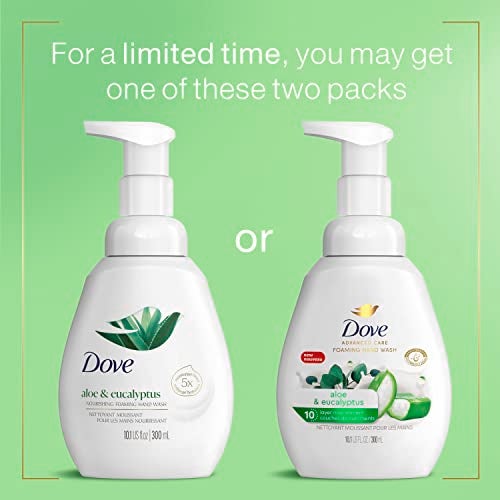 Dove Foaming Hand Wash 4 Count Aloe & Eucalyptus Protects Skin from Dryness, More Moisturizers than the Leading Ordinary Hand Soap, 10.1 oz - Image 2