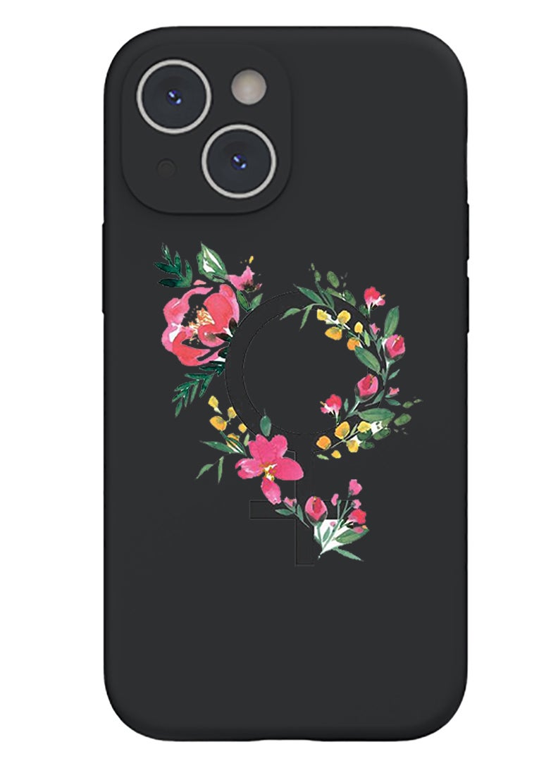 Theodor غطاء سليم واقي من السيليكون السائل مع حماية كاملة للجسم مضاد للخدش وصدمات لجهاز آيفون 13 باللون الأسود - رائع للغاية - Image 1