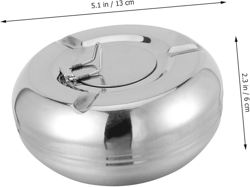 Stainless Steel Portable Ashtray Non Skid Base Easy Clean For Outdoor Home Car - Image 5