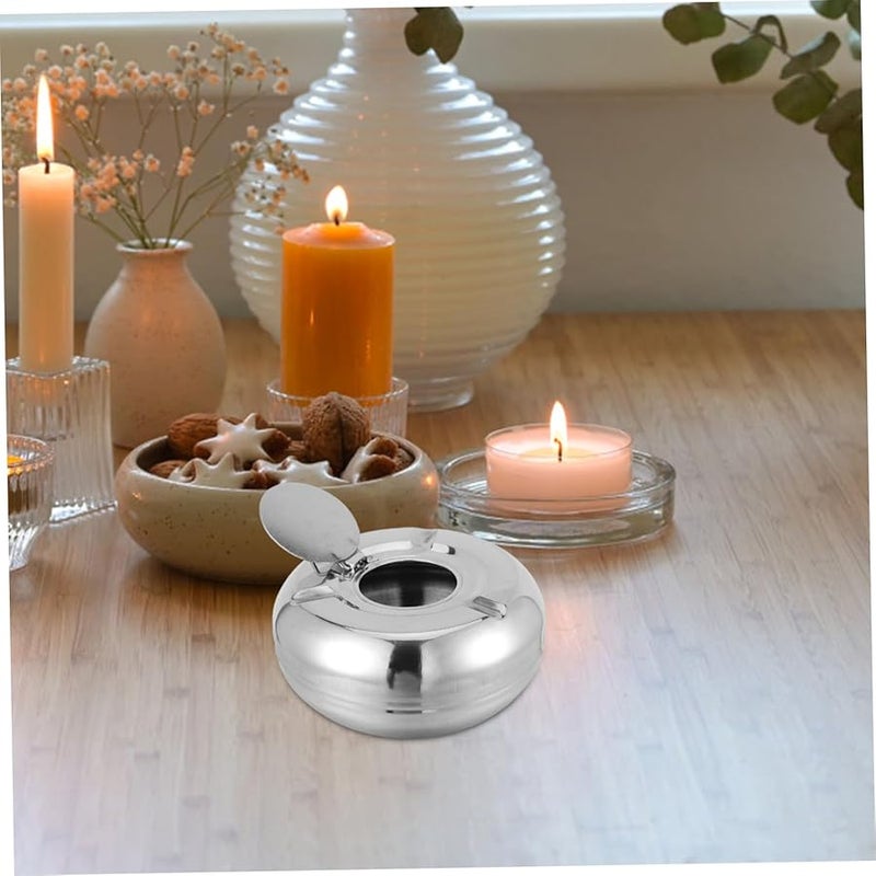 Stainless Steel Portable Ashtray Non Skid Base Easy Clean For Outdoor Home Car - Image 4