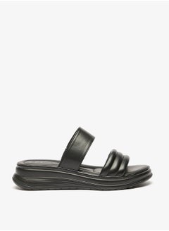 Womens Quilted Slip On Flatform Heels Sandals
