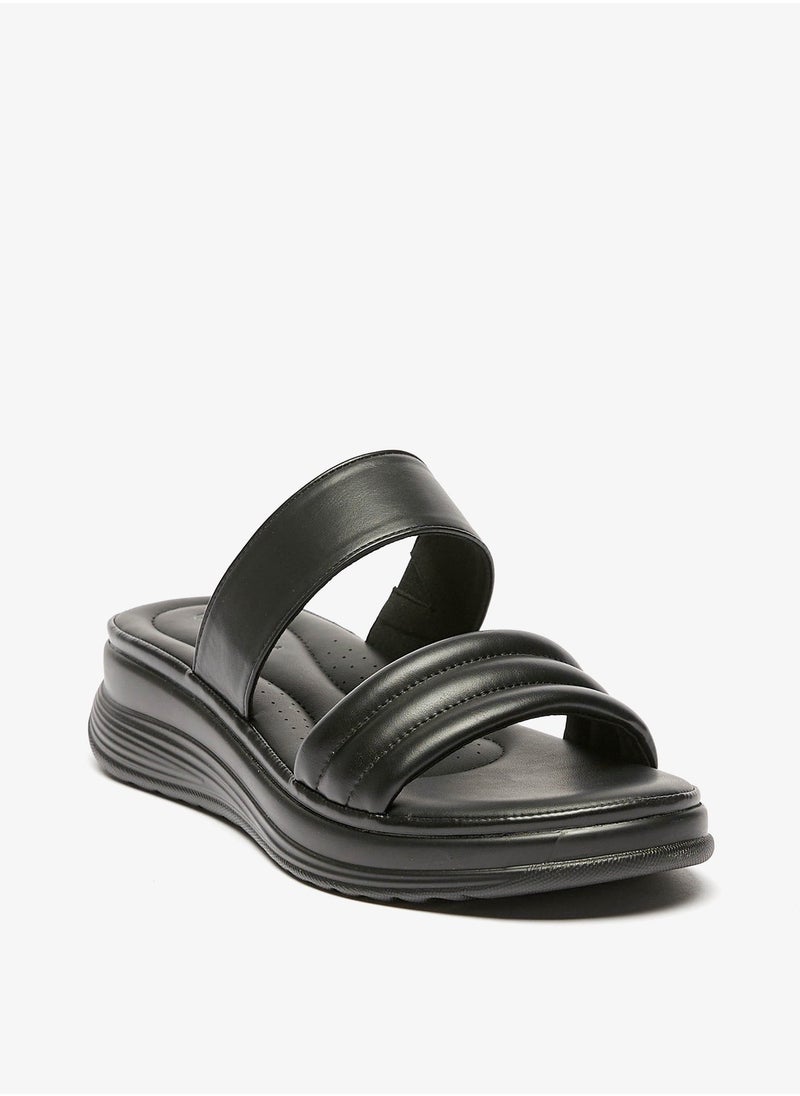 Le Confort - Womens Quilted Slip On Flatform Heels Sandals - Image 1