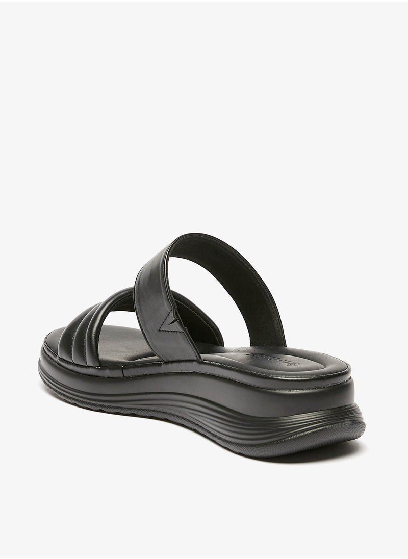 Le Confort - Womens Quilted Slip On Flatform Heels Sandals - Image 1
