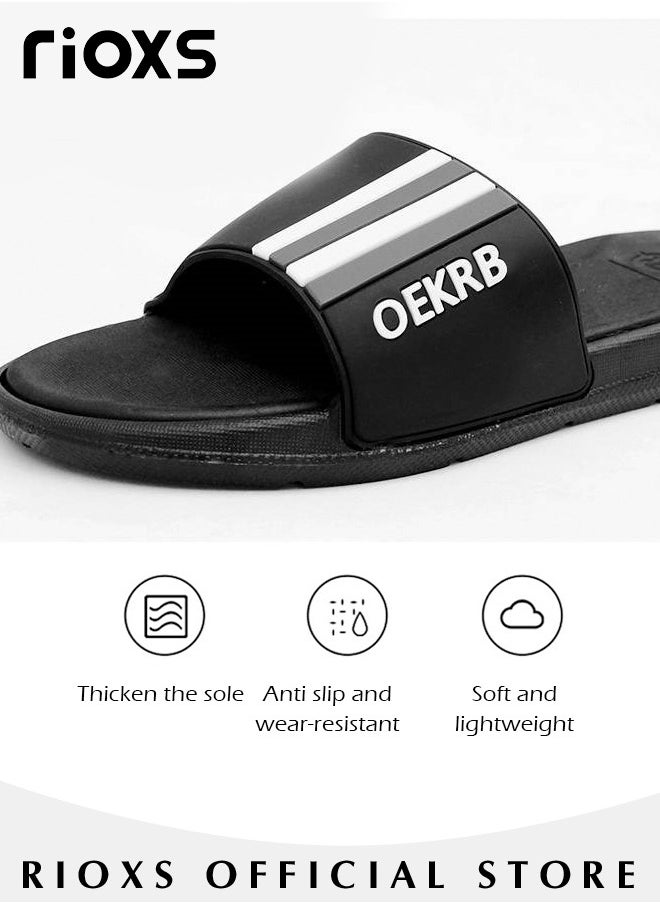 RIOXS - Unisex Shower Slippers Mens Womens Anti-Slip Soft Sole Sandal Slippers For Bathroom Or Indoor Use - Image 1