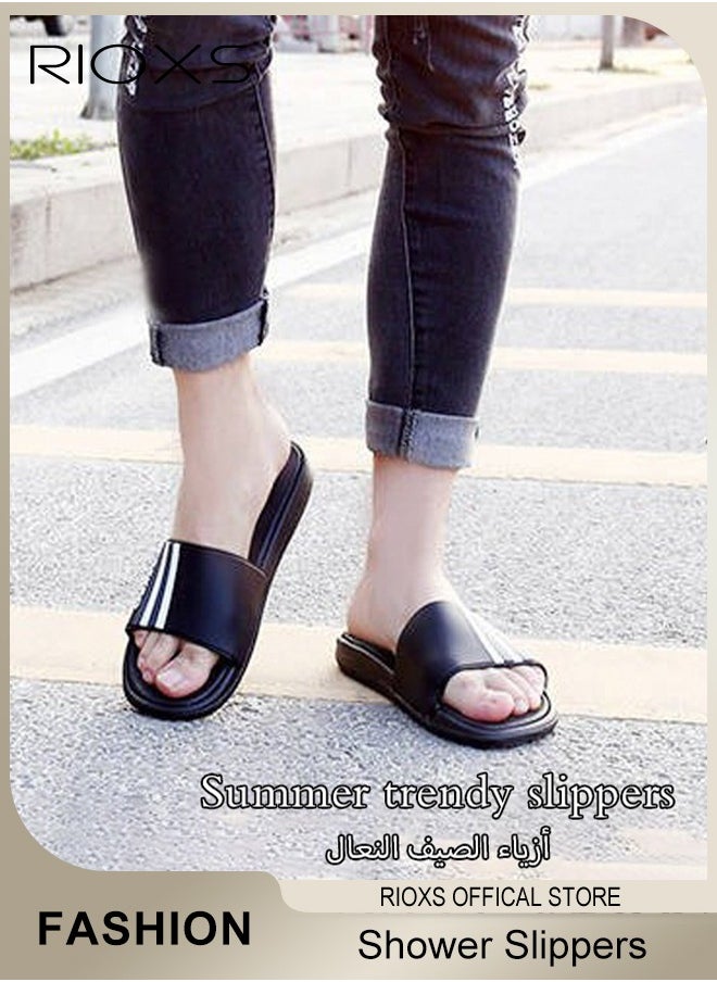 RIOXS - Unisex Shower Slippers Mens Womens Anti-Slip Soft Sole Sandal Slippers For Bathroom Or Indoor Use - Image 1