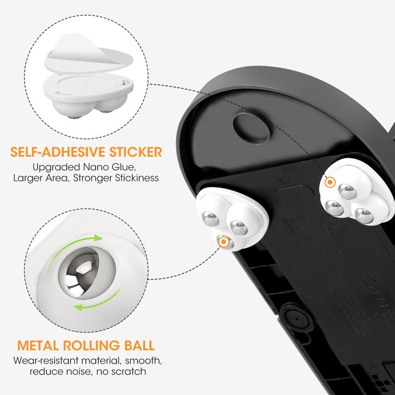 Aieve Self Adhesive Caster Wheels, 8 Pack Small Furniture Sliders Appliance Rollers, Swivel 360Â° Universal Appliance Slider Roller Casters for Kitchen Countertop Coffee Maker, Air Fryer, Storage Box - Image 3