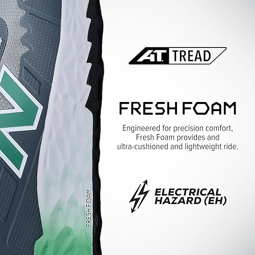 New Balance Fresh Foam Cremorne Composite Toe Safety Shoes for Men - Non Slip, Electrical Hazard - Green, Low Rise - Image 4