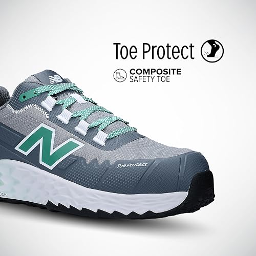 New Balance Fresh Foam Cremorne Composite Toe Safety Shoes for Men - Non Slip, Electrical Hazard - Green, Low Rise - Image 2