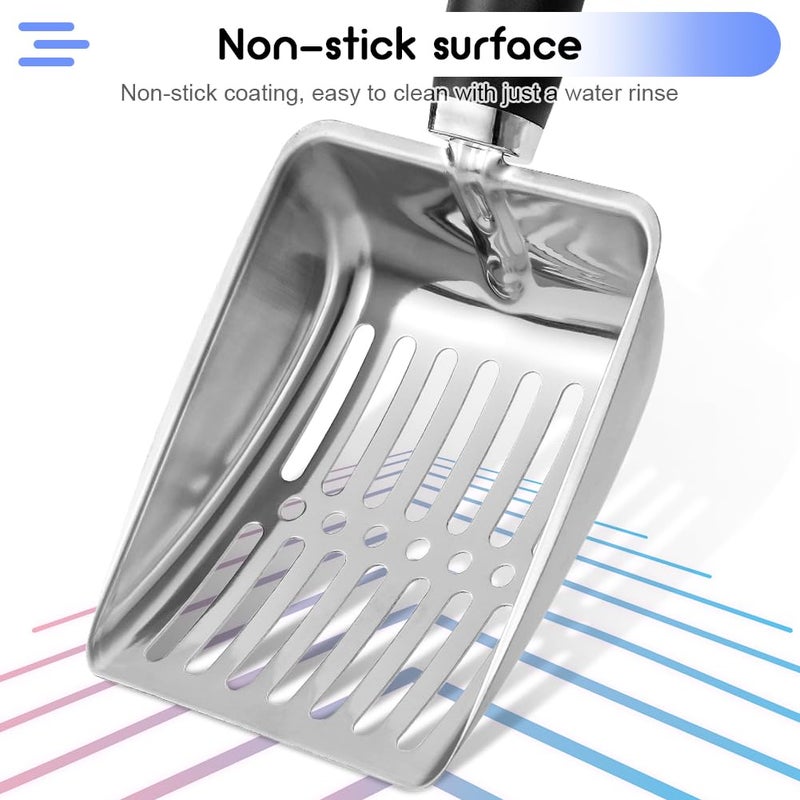 NewGF Stainless Steel Cat Litter Scoop,Metal Cat Litter Scoop,Kitty Metal Scooper,Sturdy Mesh Scooper,Suitabla cat Scooper for Cat Litter Box(Sliver) - Image 5