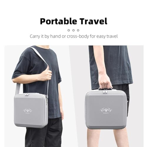 GetZget Polyurethane Carrying Case Bag For Dji Mavic Air 3 & Accessories Pu Hard Travel Protection Water Splash Proof Suitcase Hand Bag (Grey) - Image 5