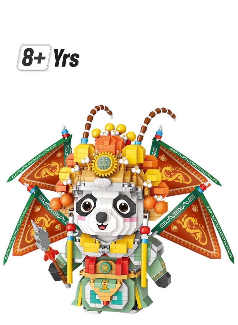 1210pcs Wusheng Panda, Peking Opera Series Assembly Model Ornaments Building Blocks Toys, Children'S Educational Game Gifts - Image 1