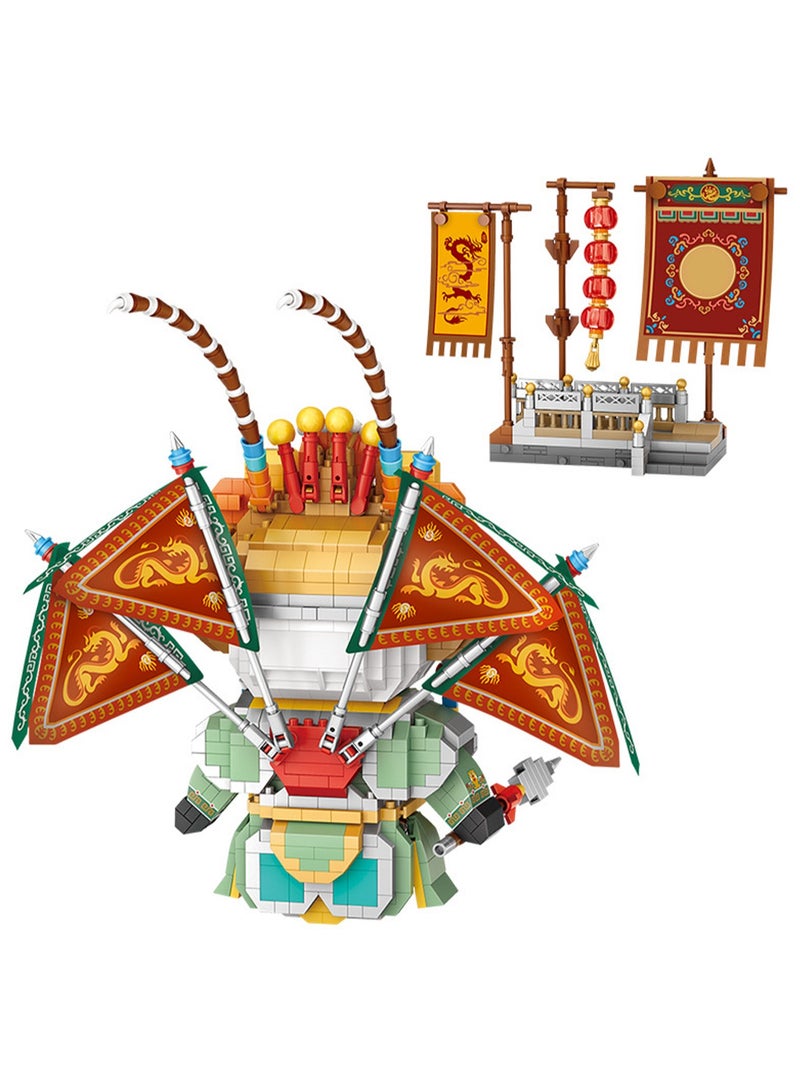1210pcs Wusheng Panda, Peking Opera Series Assembly Model Ornaments Building Blocks Toys, Children'S Educational Game Gifts - Image 2