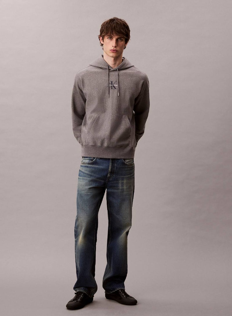 Calvin Klein Jeans Premium Fleece Monogram Logo Hoodie - Image 3