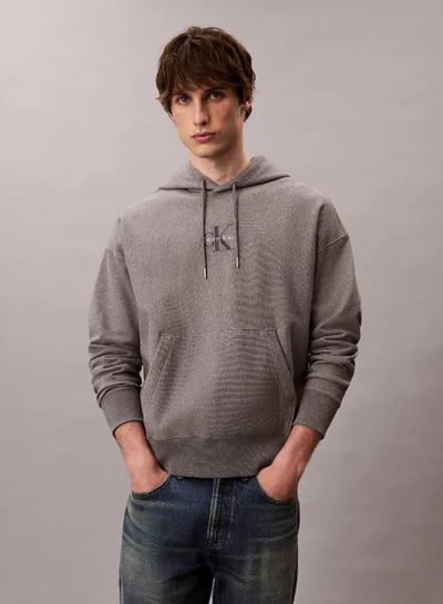 Calvin Klein Jeans Premium Fleece Monogram Logo Hoodie