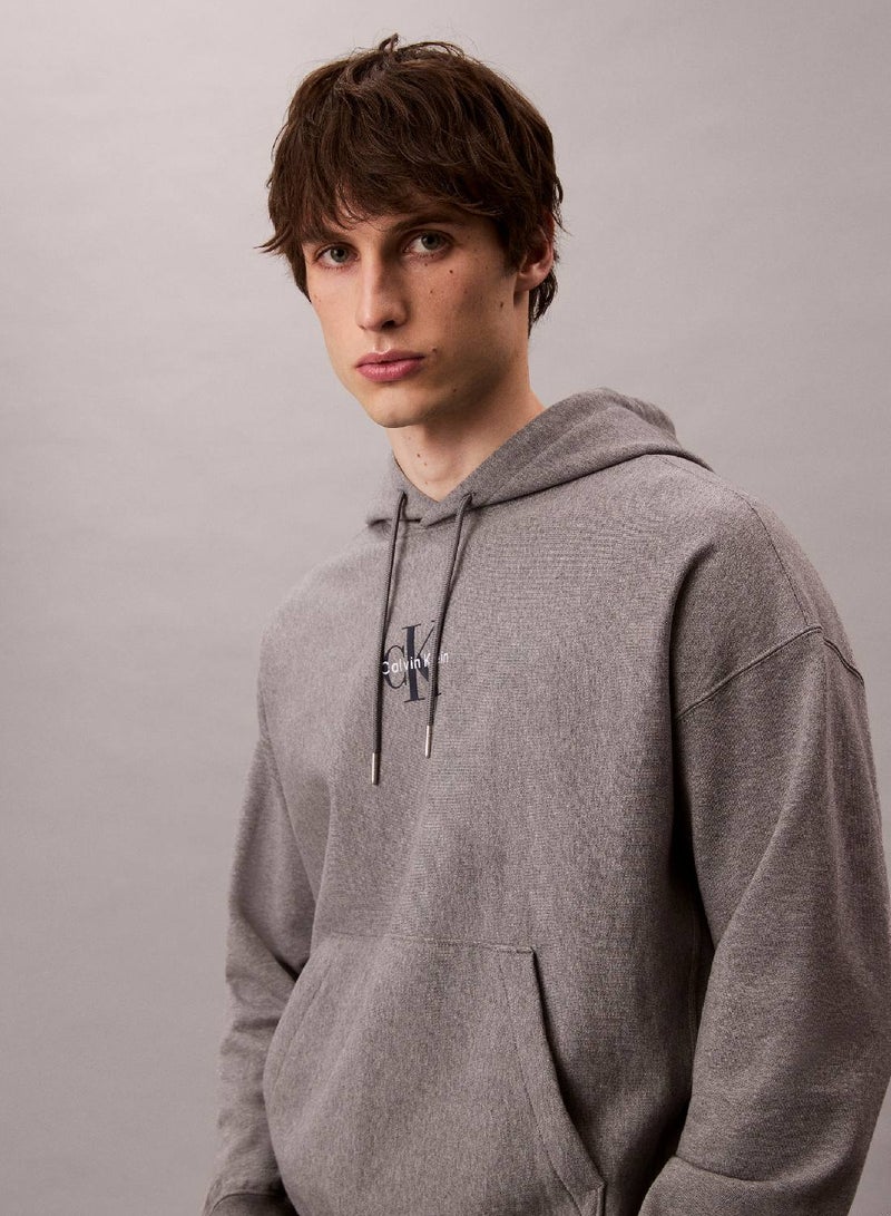 CALVIN KLEIN Premium Fleece Monogram Logo Hoodie - Image 1