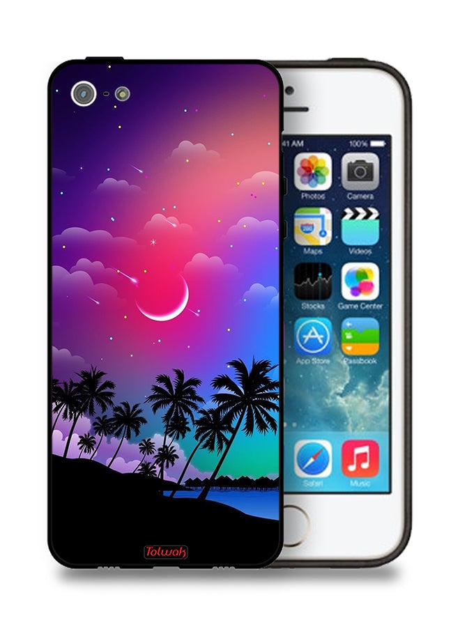 Tolwak Apple iPhone 5/5s/SE Protective Case Moon In Night Art - Image 1