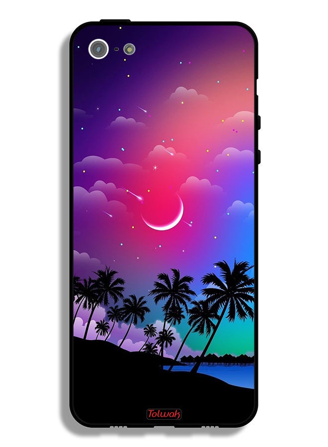 Tolwak Apple iPhone 5/5s/SE Protective Case Moon In Night Art - Image 2