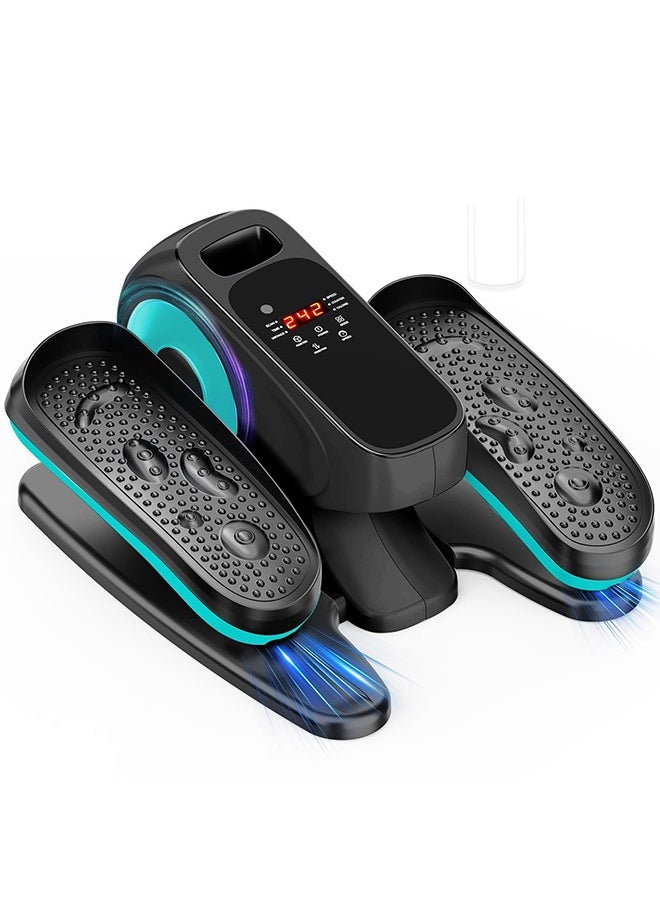 XiuWoo Under-Desk Elliptical Machine, Seated Electric Pedal Exerciser with LED Display, 3 Auto Modes and 15 Manual Speed Levels, Suitable for Seniors and Adults, black blue  - Image 1