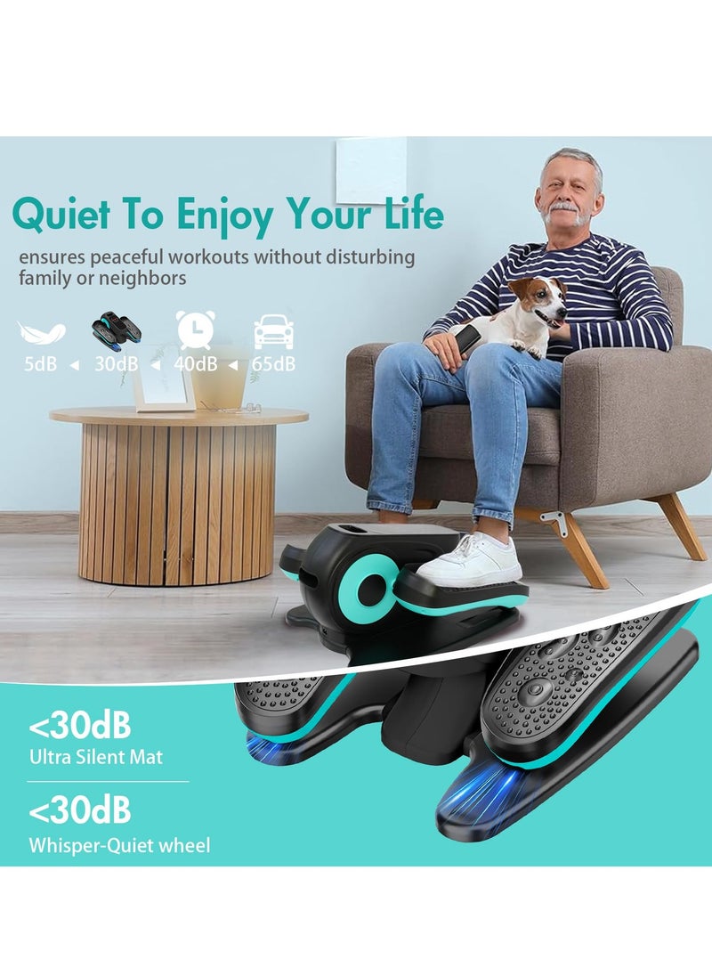 XiuWoo Under-Desk Elliptical Machine, Seated Electric Pedal Exerciser with LED Display, 3 Auto Modes and 15 Manual Speed Levels, Suitable for Seniors and Adults, black blue  - Image 5