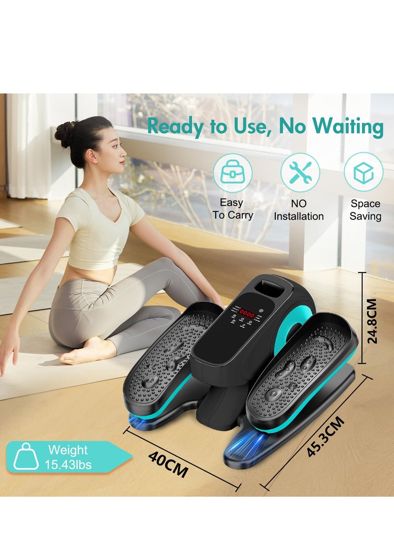 XiuWoo Under-Desk Elliptical Machine, Seated Electric Pedal Exerciser with LED Display, 3 Auto Modes and 15 Manual Speed Levels, Suitable for Seniors and Adults, black blue  - Image 3