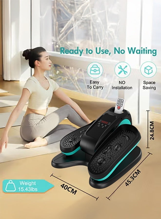 XiuWoo Under-Desk Elliptical Machine, Seated Electric Pedal Exerciser with LED Display, 3 Auto Modes and 12 Manual Speed Levels, Suitable for Seniors and Adults, black blue - Image 4