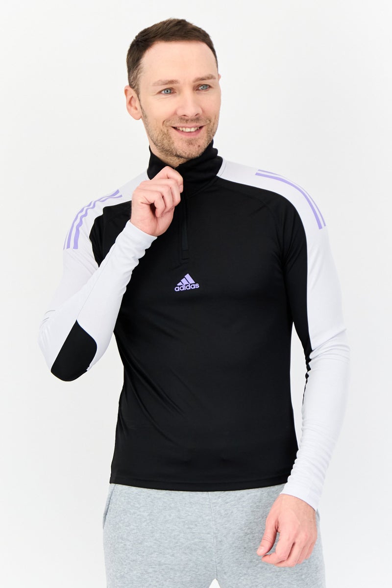 Adidas Men Sportswear Fit Long Sleeve Running T-Shirt, Black  - Image 1