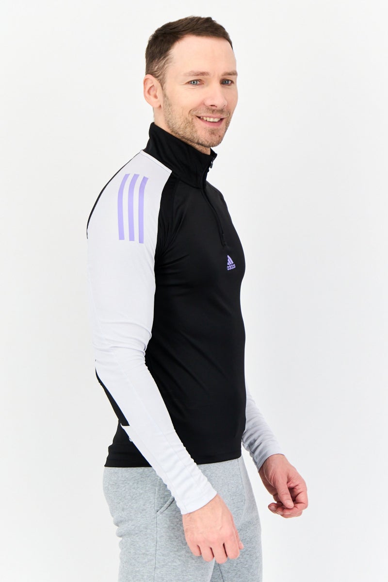 Adidas Men Sportswear Fit Long Sleeve Running T-Shirt, Black  - Image 3