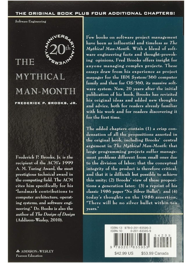 Mythical Man-Month, The: Essays on Software Engineering, Anniversary Edition - pzsku/ZC6D587DEDB98F76E6DA0Z/45/_/1733824002/a5f352bc-6a99-4f2e-af1b-f0e0b84f2d43