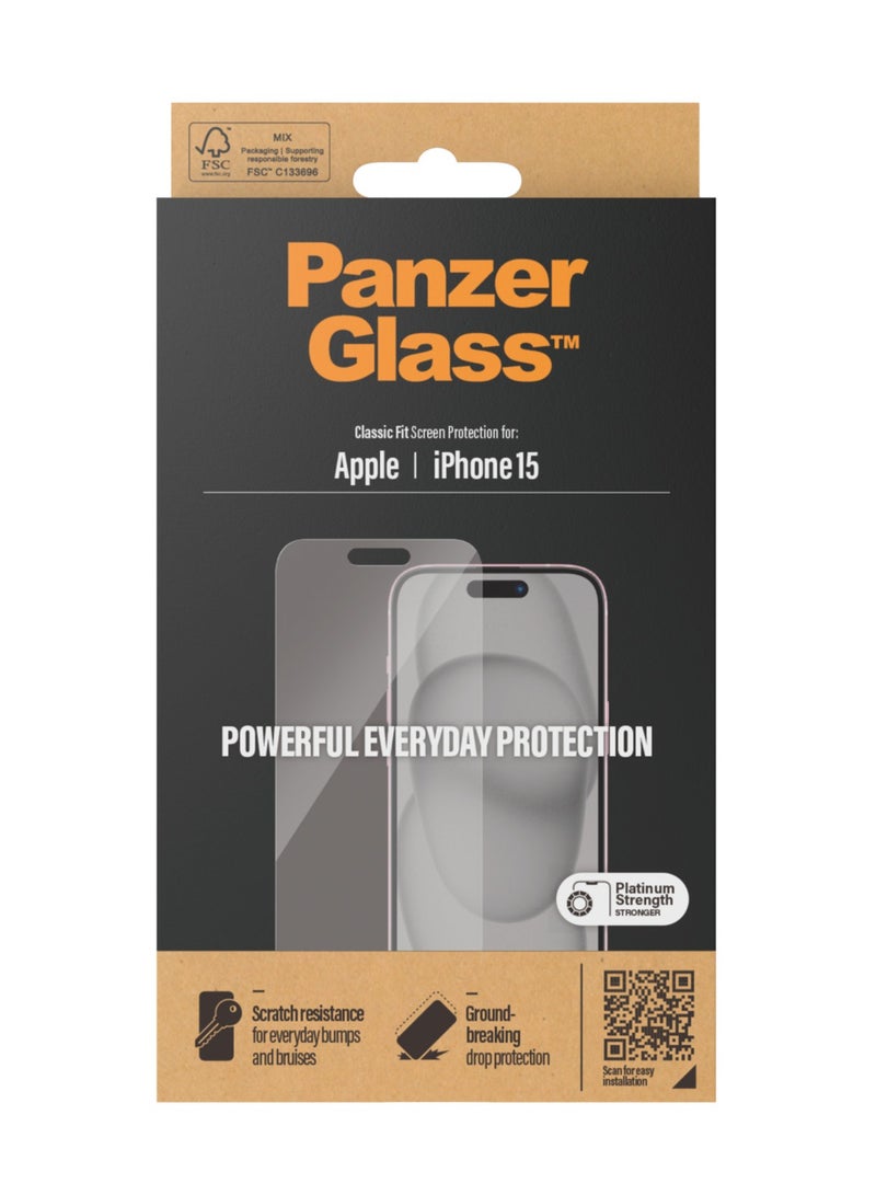 PanzerGlass واقي شاشة PanzerGlass® لهاتف iPhone 15 | ملاءمة كلاسيكية - Image 3