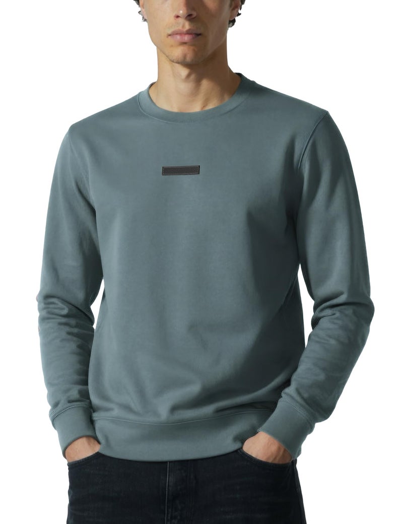 DAMENSCH Premium Microfiber Blend Sweatshirt, Fleece Lined Sweatshirts for Men, No-Fade Colours Winter Wear for Men, Ideal for 10-15 Degrees C-Wave Blue-2XL - Image 1