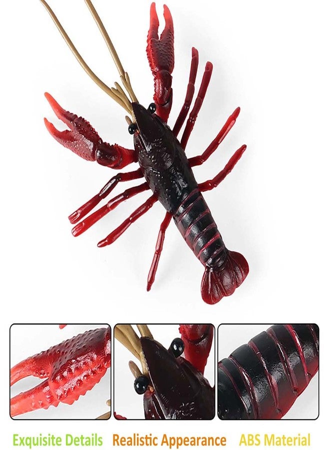 JOKFEICE Ocean Sea Animal Toys, Realistic Crayfish Fairy Garden Accessories, Learning Educational Toys for Christmas Birthday Cake Topper for Kids (Red) - Image 3