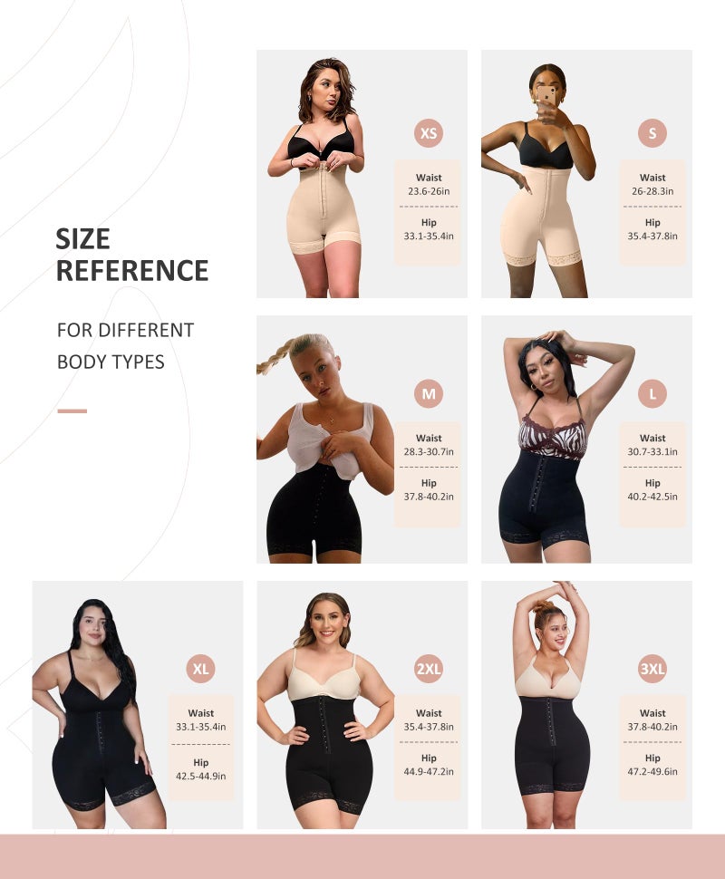 FeelinGirl High Waisted Shapewear Shorts Tummy Control Shaping Girdles Women's Shapewear Control Panties Black L - Image 5