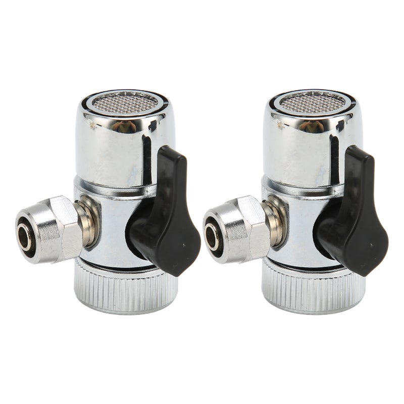 Sink Faucet Diverter Valve: 3-Pack Chrome Plated Brass, Easy No-Tool Installation - Three Way Design, Humanized One-Hand Handle, Compact Portable Faucet Diverter for Home Kitchen Sink & Hot Water Appl - Image 1