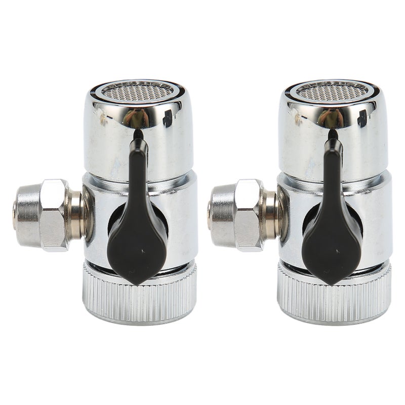 Sink Faucet Diverter Valve: 3-Pack Chrome Plated Brass, Easy No-Tool Installation - Three Way Design, Humanized One-Hand Handle, Compact Portable Faucet Diverter for Home Kitchen Sink & Hot Water Appl - Image 3