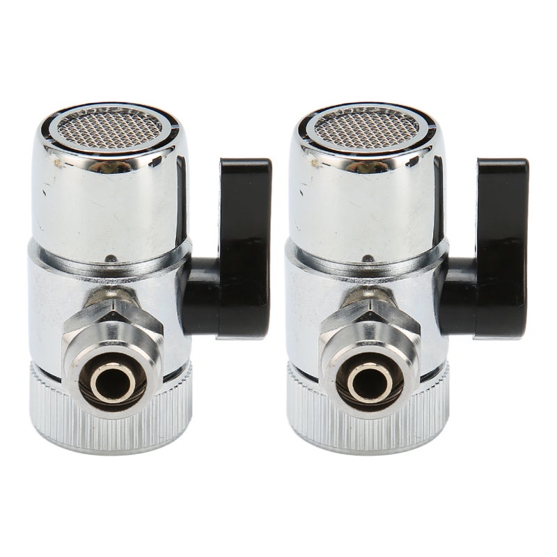 Sink Faucet Diverter Valve: 3-Pack Chrome Plated Brass, Easy No-Tool Installation - Three Way Design, Humanized One-Hand Handle, Compact Portable Faucet Diverter for Home Kitchen Sink & Hot Water Appl - Image 2