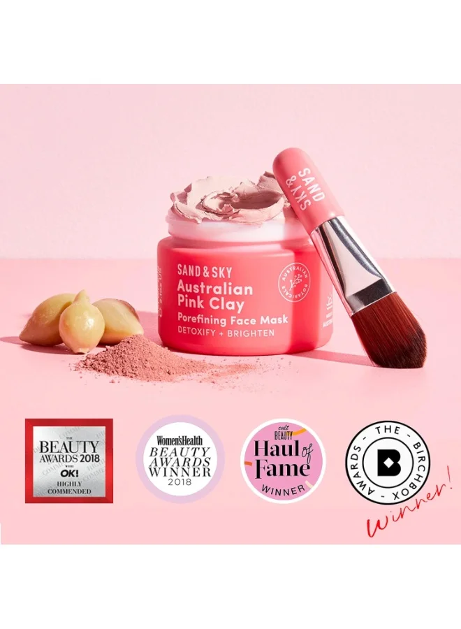 Sand & Sky Sand & Sky and Australian Pink Clay Porefining Face Mask with Applicator 60gm