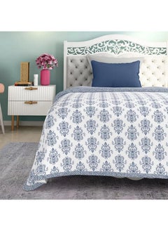 Wakefit Wakefit Blanket | 110 GSM | Blanket Single Bed, Dohar Single Bed Cotton, Dohar, Quilt for Single Bed, AC Blanket Single Bed, Quilt, Diwali Gifts, Reversible (Susane Blue : 90 x 56 inch - Pack of 1)| TC - 210  - Image 2