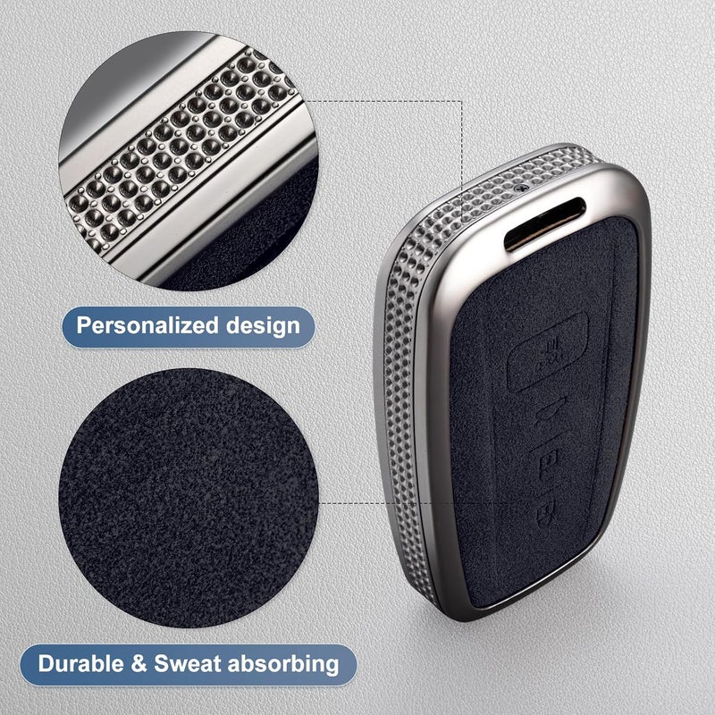 YO&YOYE Toyota Key Fob Cover with Keychain - Black - Image 4