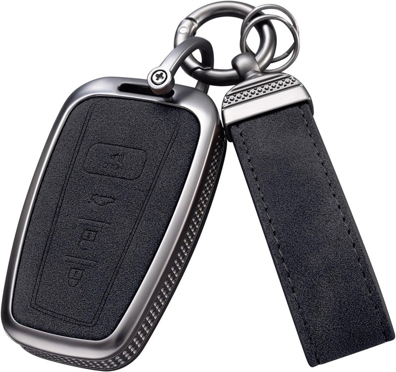 YO&YOYE Toyota Key Fob Cover with Keychain - Black - Image 1