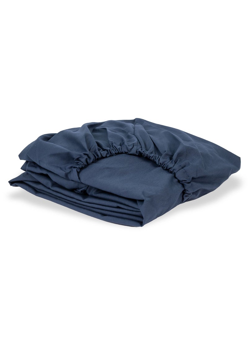 Home of linens شرشف مثبت باللون الأزرق الداكن 180x200  - Image 2