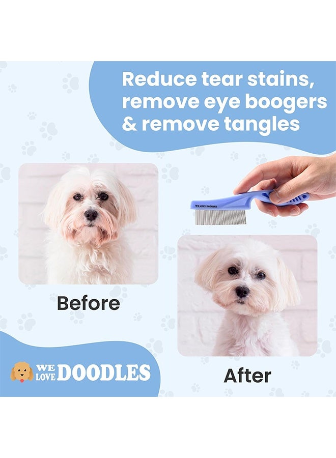 Cat face comb, flea comb for cats and dogs, fine-tooth tear stain comb, removes scabs, mucus, and dirt, facial brush for Poodles and other breeds, pet grooming comb, large and small sizes(2pcs) - Image 3