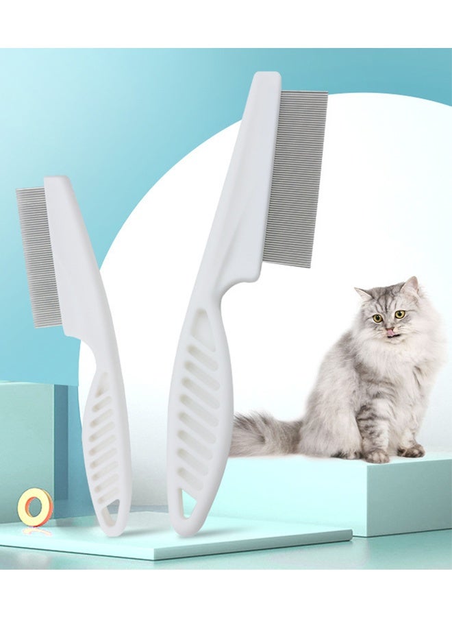 Cat face comb, flea comb for cats and dogs, fine-tooth tear stain comb, removes scabs, mucus, and dirt, facial brush for Poodles and other breeds, pet grooming comb, large and small sizes(2pcs) - Image 1