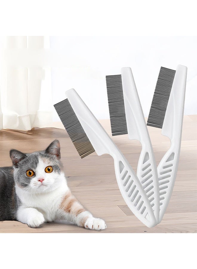 Cat face comb, flea comb for cats and dogs, fine-tooth tear stain comb, removes scabs, mucus, and dirt, facial brush for Poodles and other breeds, pet grooming comb, large and small sizes(2pcs) - Image 4