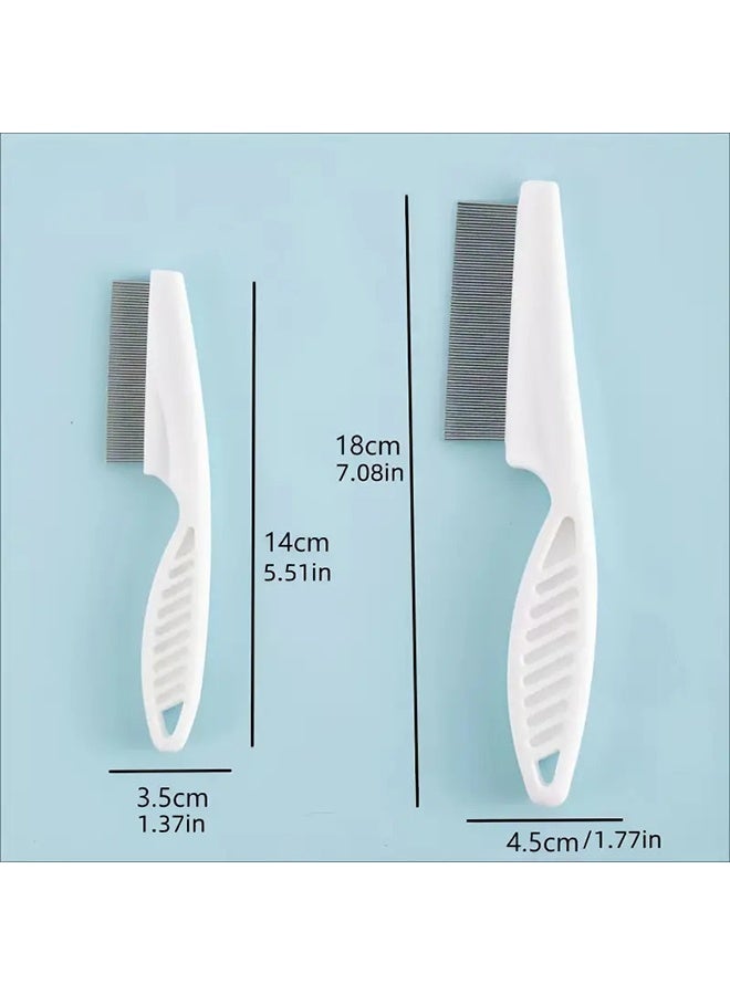 Cat face comb, flea comb for cats and dogs, fine-tooth tear stain comb, removes scabs, mucus, and dirt, facial brush for Poodles and other breeds, pet grooming comb, large and small sizes(2pcs) - Image 2