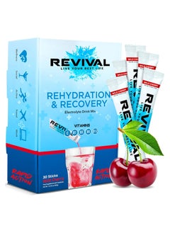 REVIVAL Revival Rehydration and recovery elctrolyte drink mix with vitamins Vitamin C, B1, B3, B5, B12  wild cherry  - Image 1