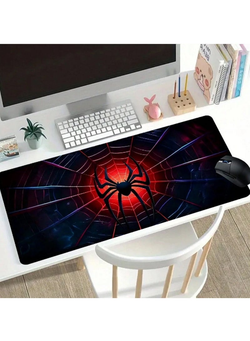 Oversized Spider Web Mouse Pad – 90×40 cm Anti-Slip Gaming Mat with Red Spider Design - Image 1