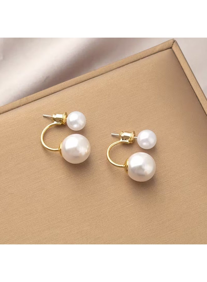 aeen White Geometric Bead Earrings – High-Quality, Elegant Upgraded Design for Daily Wear & Wedding Season, Perfect Gift for Friends and Classmates - Image 3