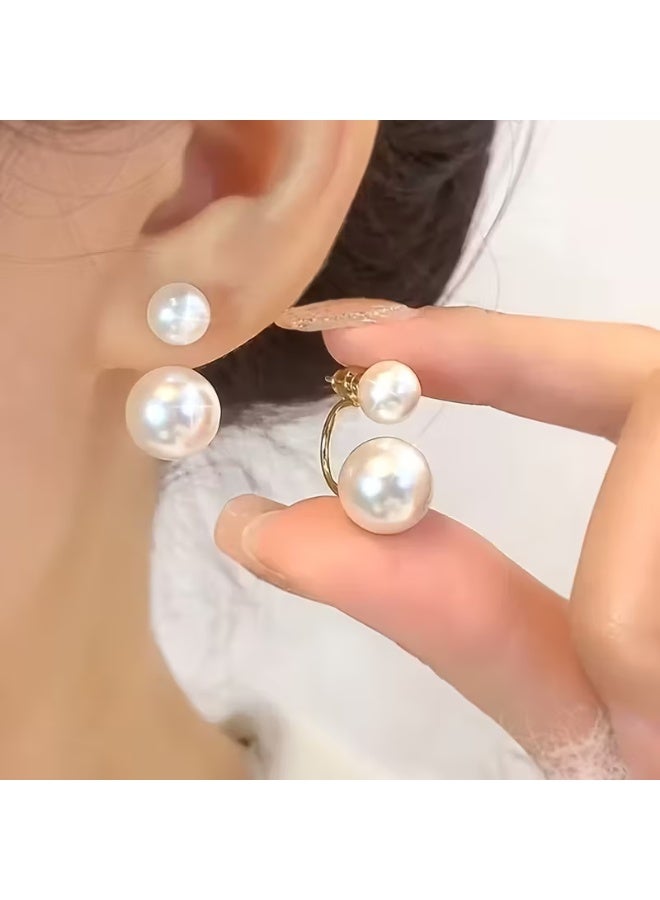 aeen White Geometric Bead Earrings – High-Quality, Elegant Upgraded Design for Daily Wear & Wedding Season, Perfect Gift for Friends and Classmates - Image 1