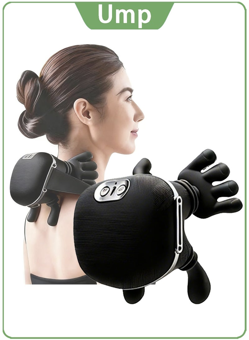 يو ام بي جهاز تدليك شياتسو للرقبة لتخفيف الألم، تدليك رباعي الأبعاد للكتفين والظهر بتقنية التسخين، تدليك عميق للأنسجة بدون أسلاك يحاكي حركة اليد البشرية، جهاز استرخاء كهربائي لعضلات الرقبة بدون استخدام اليدين - Image 1